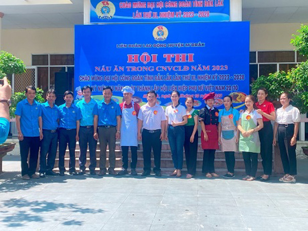 Liên đoàn Lao động huyện M'Drắk Tổ chức Hội thi nấu ăn trong công nhân viên chức lao động năm 2023